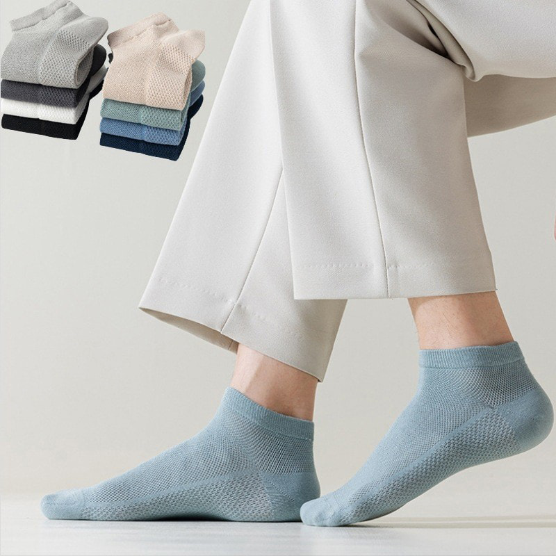 Pamuk örgü erkek tekne çorapları