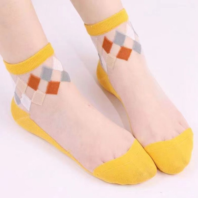 Yaz İnce Cam Çoraplar Çocuk Seksi Pamuk Alt Çoraplar