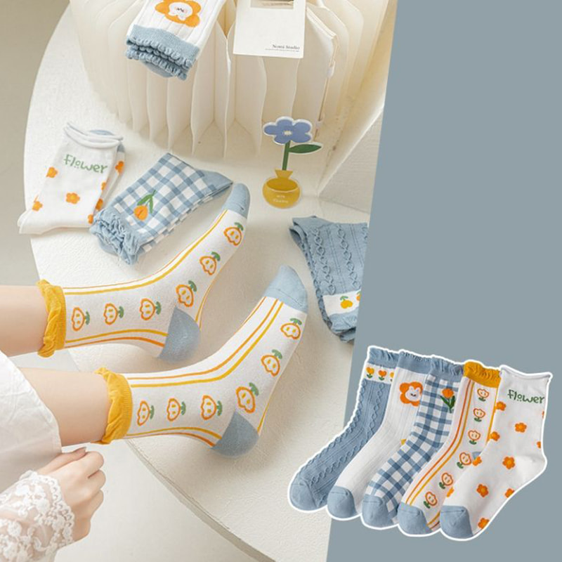 Çocuklar için Orta Tüp Çorap, Japon Çizgi Çorap Trend, Kore Versiyonu, Dört Sezon İnce Kadın Çorapları